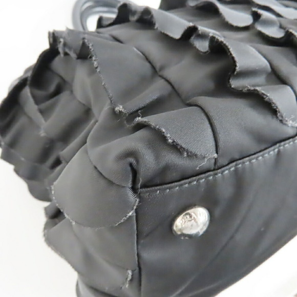 Prada Handbag Frill Nylon x Leather Black - Picture 7 of 9